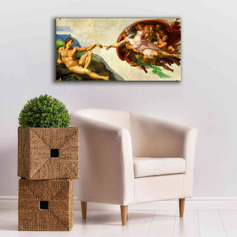Image of 'The Creation of Adam' by Michelangelo, Canvas Wall Art,40 x 20