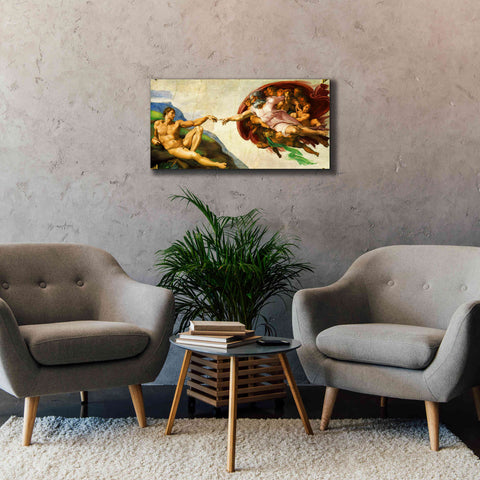 Image of 'The Creation of Adam' by Michelangelo, Canvas Wall Art,40 x 20
