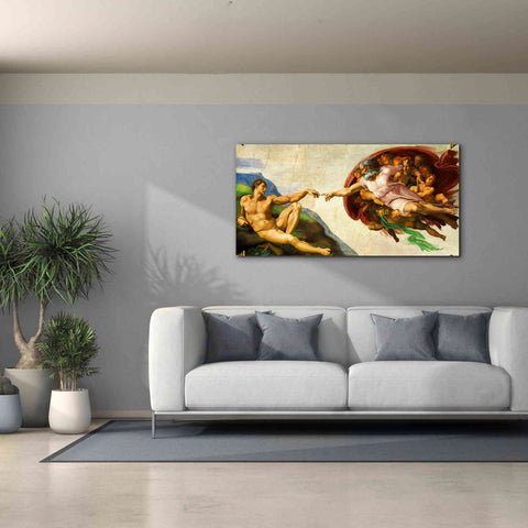 Image of 'The Creation of Adam' by Michelangelo, Canvas Wall Art,60 x 30