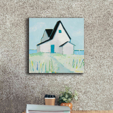 Image of 'Cottage by the Sea' by Phyllis Adams, Canvas Wall Art,18 x 18