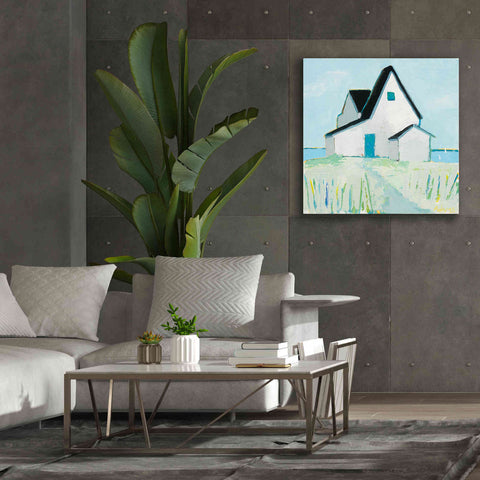 Image of 'Cottage by the Sea' by Phyllis Adams, Canvas Wall Art,37 x 37