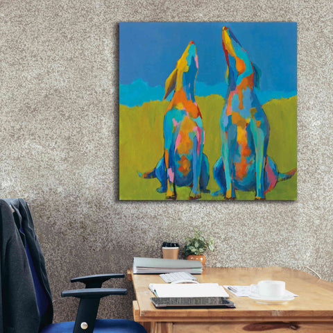 Image of 'Howling Hounds' by Phyllis Adams, Canvas Wall Art,37 x 37