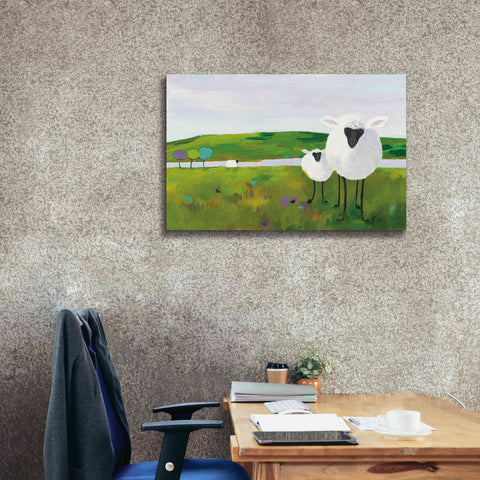 Image of 'Sheep in the Meadow' by Phyllis Adams, Canvas Wall Art,40 x 26