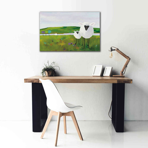 Image of 'Sheep in the Meadow' by Phyllis Adams, Canvas Wall Art,40 x 26
