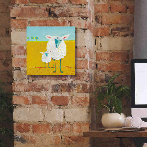 Image of 'Mama and Baby Sheep' by Phyllis Adams, Canvas Wall Art,12 x 12