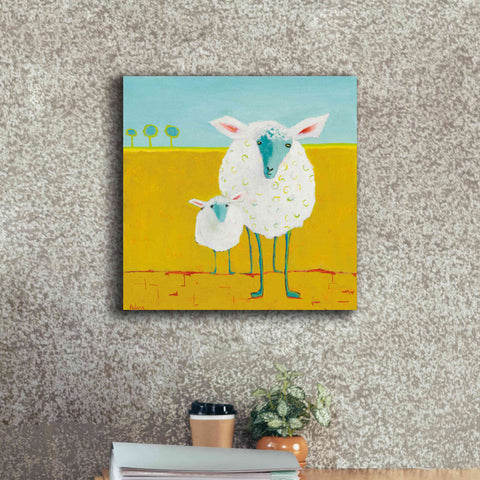 Image of 'Mama and Baby Sheep' by Phyllis Adams, Canvas Wall Art,18 x 18