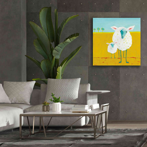 Image of 'Mama and Baby Sheep' by Phyllis Adams, Canvas Wall Art,37 x 37