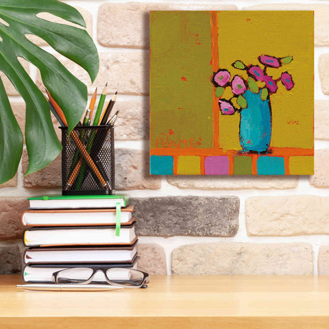 Image of 'Turquoise Vase' by Phyllis Adams, Canvas Wall Art,12 x 12