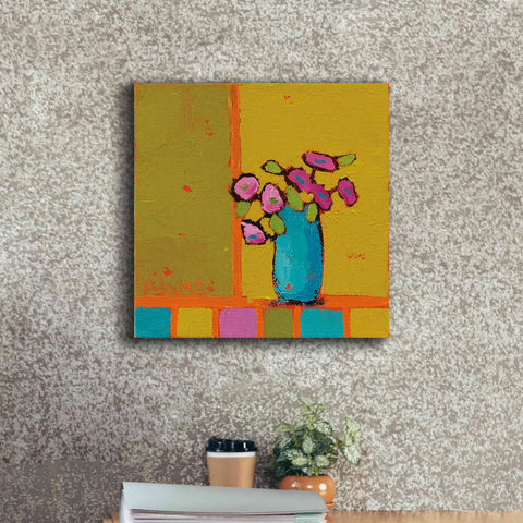 Image of 'Turquoise Vase' by Phyllis Adams, Canvas Wall Art,18 x 18