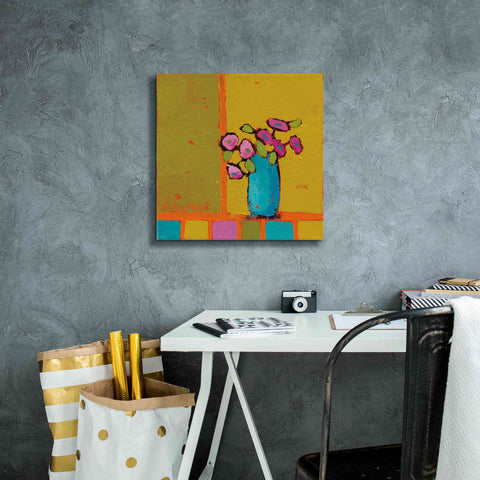 Image of 'Turquoise Vase' by Phyllis Adams, Canvas Wall Art,18 x 18