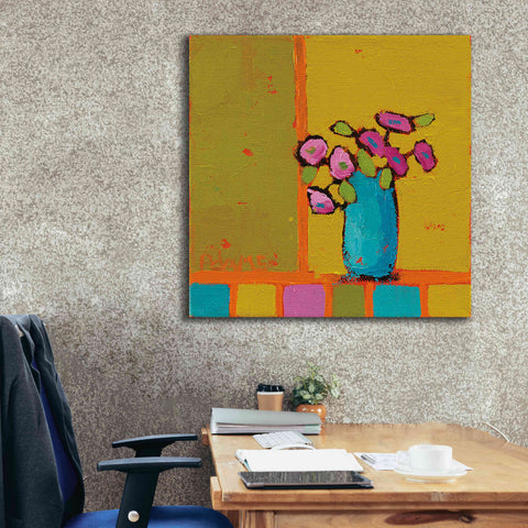 Image of 'Turquoise Vase' by Phyllis Adams, Canvas Wall Art,37 x 37