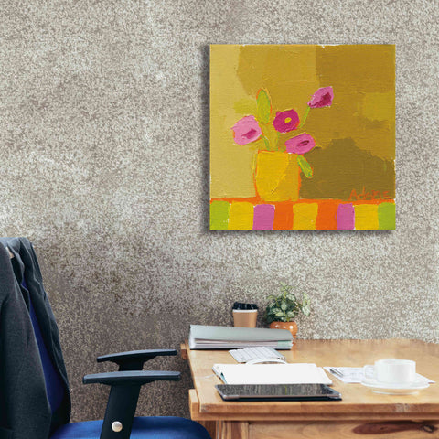 Image of 'Yellow Vase' by Phyllis Adams, Canvas Wall Art,26 x 26