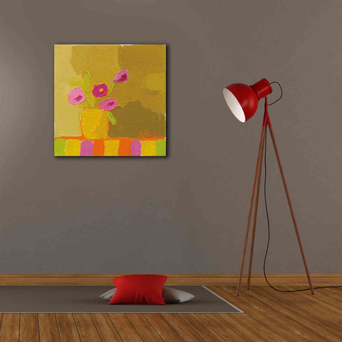 Image of 'Yellow Vase' by Phyllis Adams, Canvas Wall Art,26 x 26