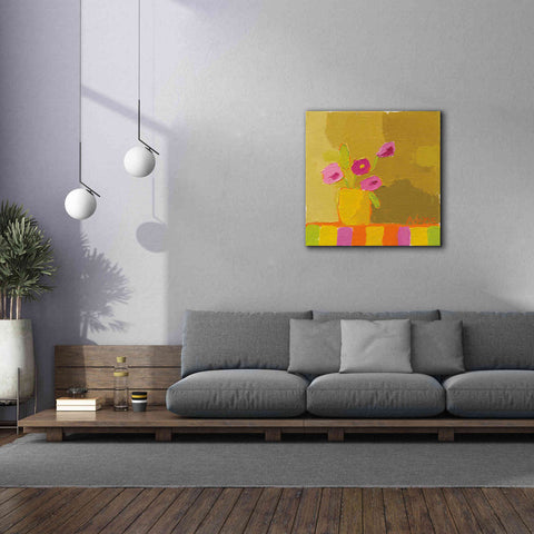 Image of 'Yellow Vase' by Phyllis Adams, Canvas Wall Art,37 x 37