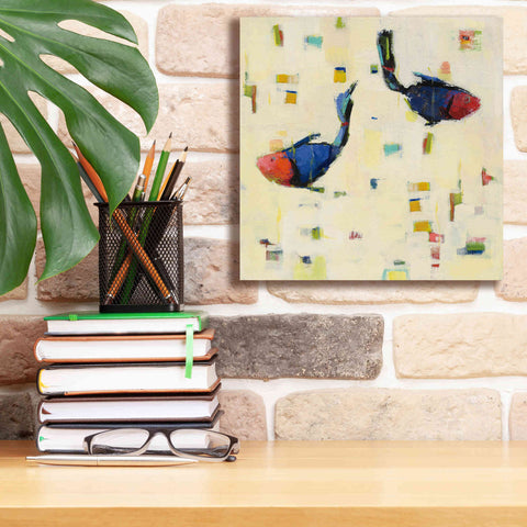 Image of 'One Fish Two Fish Big' by Phyllis Adams, Canvas Wall Art,12 x 12