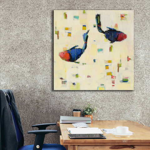 Image of 'One Fish Two Fish Big' by Phyllis Adams, Canvas Wall Art,37 x 37