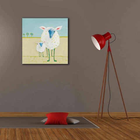 Image of 'Colorful Sheep' by Phyllis Adams, Canvas Wall Art,26 x 26
