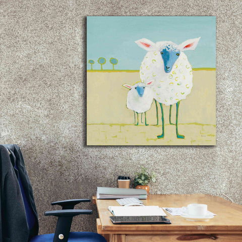 Image of 'Colorful Sheep' by Phyllis Adams, Canvas Wall Art,37 x 37