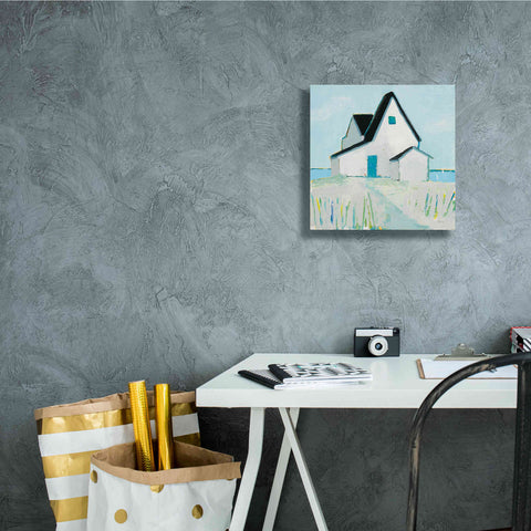 Image of 'Cottage by the Sea Neutral' by Phyllis Adams, Canvas Wall Art,12 x 12