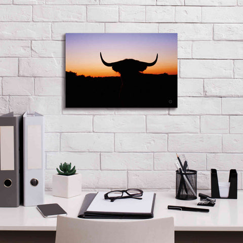 Image of 'Bull Set' by Nathan Larson, Canvas Wall Art,18 x 12