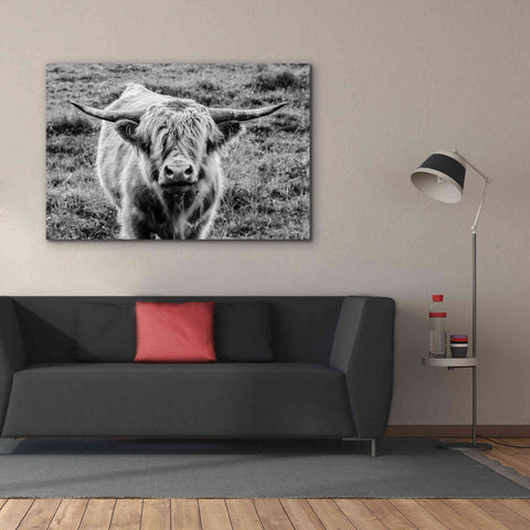 Image of 'Highland Cow Staring Contest' by Nathan Larson, Canvas Wall Art,60 x 40