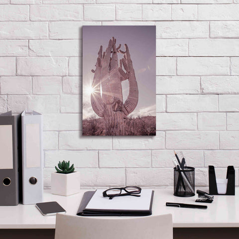 Image of 'Dusty Desert Saguaro' by Nathan Larson, Canvas Wall Art,12 x 18