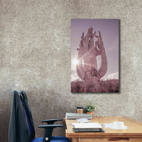Image of 'Dusty Desert Saguaro' by Nathan Larson, Canvas Wall Art,26 x 40
