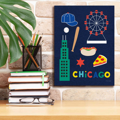 Image of 'City Fun Chicago' by Ann Kelle Designs, Canvas Wall Art,12 x 16