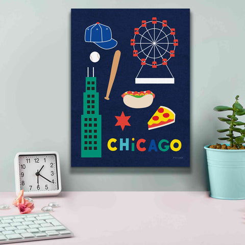 Image of 'City Fun Chicago' by Ann Kelle Designs, Canvas Wall Art,12 x 16
