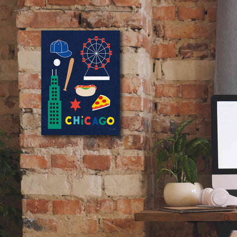 Image of 'City Fun Chicago' by Ann Kelle Designs, Canvas Wall Art,12 x 16