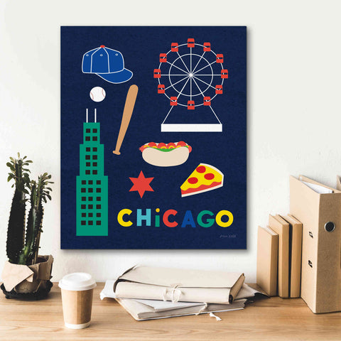 Image of 'City Fun Chicago' by Ann Kelle Designs, Canvas Wall Art,20 x 24