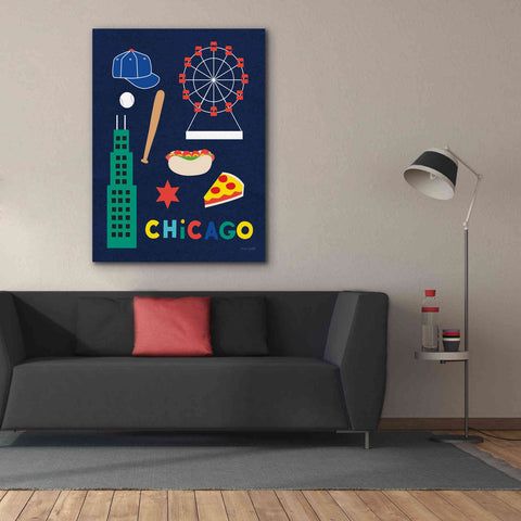 Image of 'City Fun Chicago' by Ann Kelle Designs, Canvas Wall Art,40 x 54
