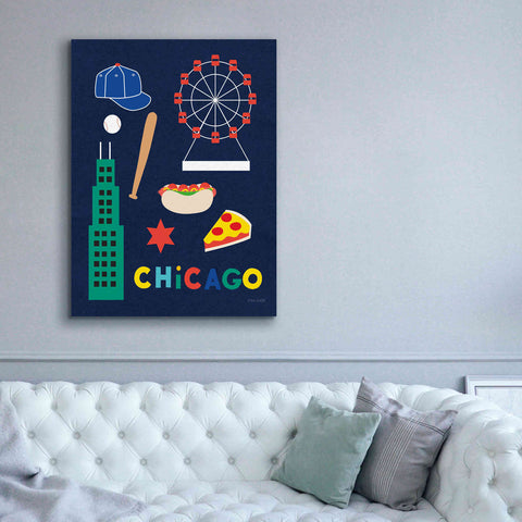 Image of 'City Fun Chicago' by Ann Kelle Designs, Canvas Wall Art,40 x 54