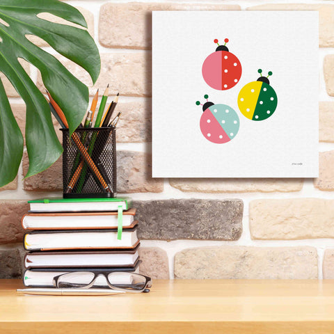 Image of 'Ladybugs Three' by Ann Kelle Designs, Canvas Wall Art,12 x 12