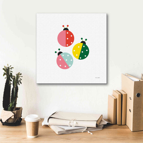 Image of 'Ladybugs Three' by Ann Kelle Designs, Canvas Wall Art,18 x 18