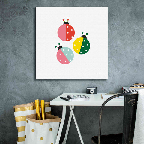 Image of 'Ladybugs Three' by Ann Kelle Designs, Canvas Wall Art,26 x 26