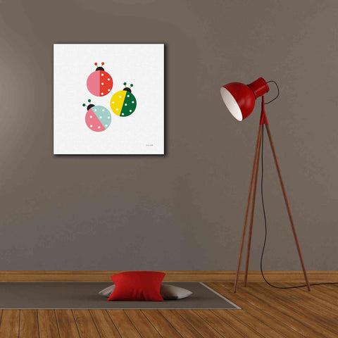 Image of 'Ladybugs Three' by Ann Kelle Designs, Canvas Wall Art,26 x 26