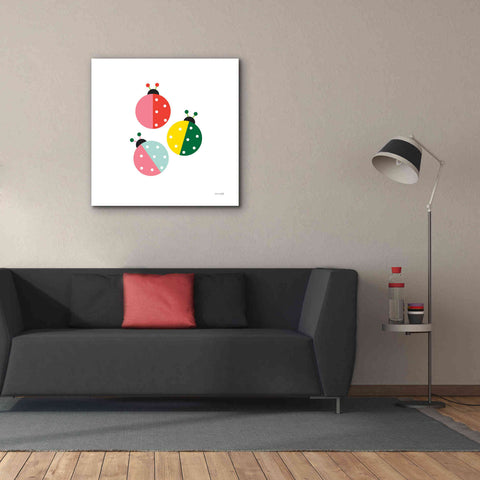 Image of 'Ladybugs Three' by Ann Kelle Designs, Canvas Wall Art,37 x 37