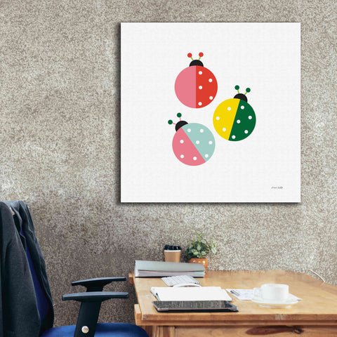 Image of 'Ladybugs Three' by Ann Kelle Designs, Canvas Wall Art,37 x 37