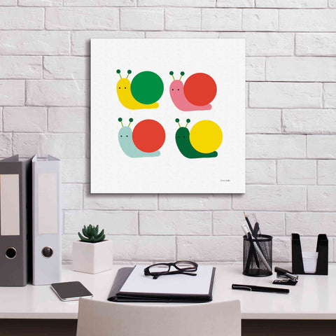 Image of 'Snails Four' by Ann Kelle Designs, Canvas Wall Art,18 x 18