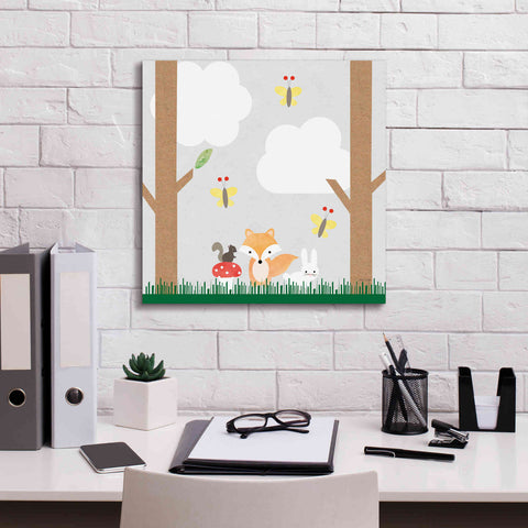 Image of 'Woodland Animals II' by Ann Kelle Designs, Canvas Wall Art,18 x 18