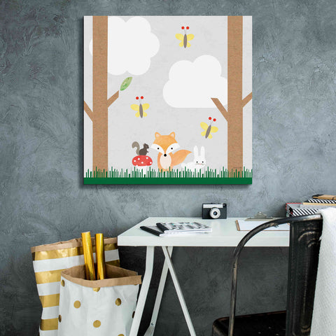 Image of 'Woodland Animals II' by Ann Kelle Designs, Canvas Wall Art,26 x 26