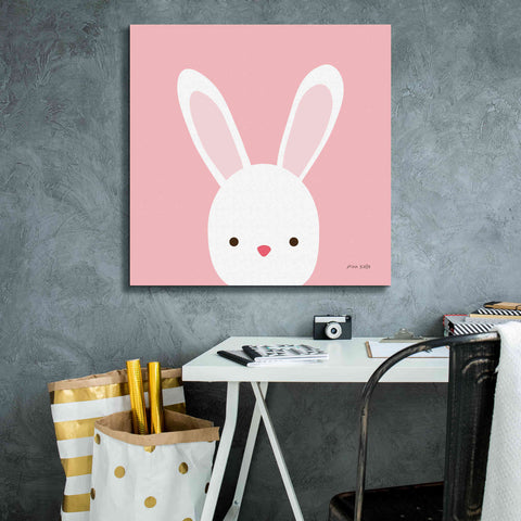 Image of 'Cuddly Bunny' by Ann Kelle Designs, Canvas Wall Art,26 x 26