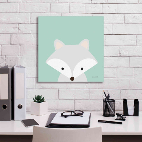 Image of 'Cuddly Fox' by Ann Kelle Designs, Canvas Wall Art,18 x 18