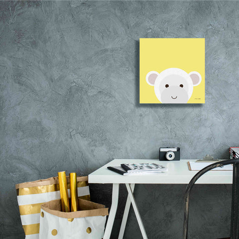 Image of 'Cuddly Monkey' by Ann Kelle Designs, Canvas Wall Art,12 x 12