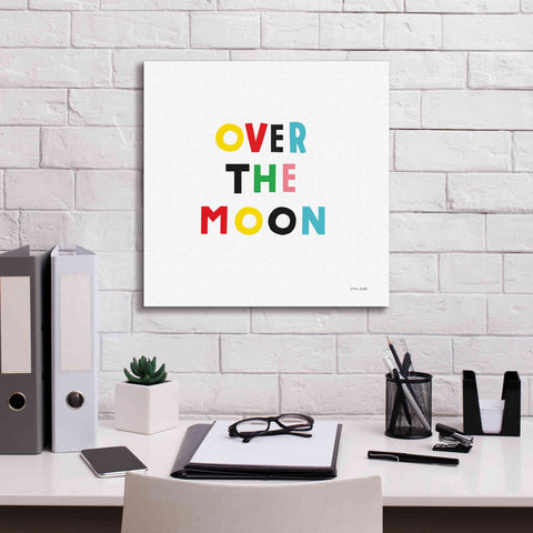 Image of 'Over the Moon' by Ann Kelle Designs, Canvas Wall Art,18 x 18