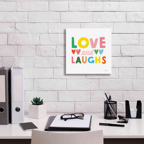 Image of 'Love and Laughs' by Ann Kelle Designs, Canvas Wall Art,12 x 12