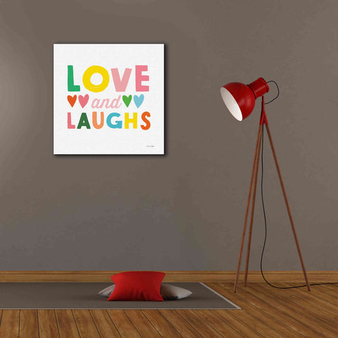 Image of 'Love and Laughs' by Ann Kelle Designs, Canvas Wall Art,26 x 26