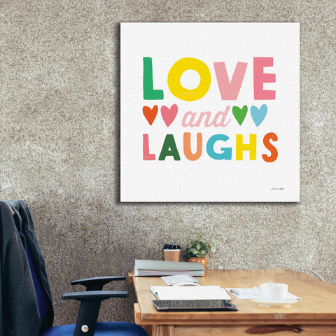 Image of 'Love and Laughs' by Ann Kelle Designs, Canvas Wall Art,37 x 37