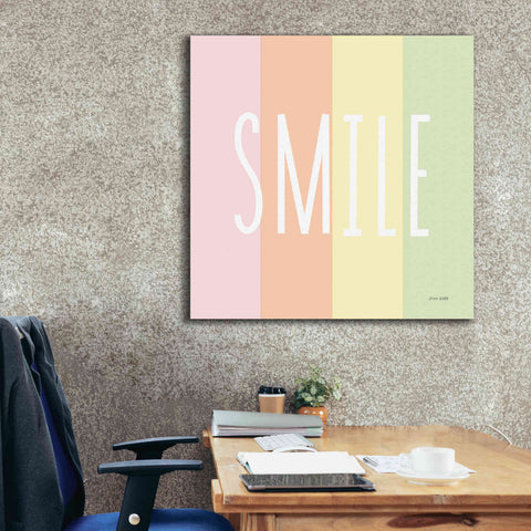 Image of 'Smile Rainbow' by Ann Kelle Designs, Canvas Wall Art,37 x 37